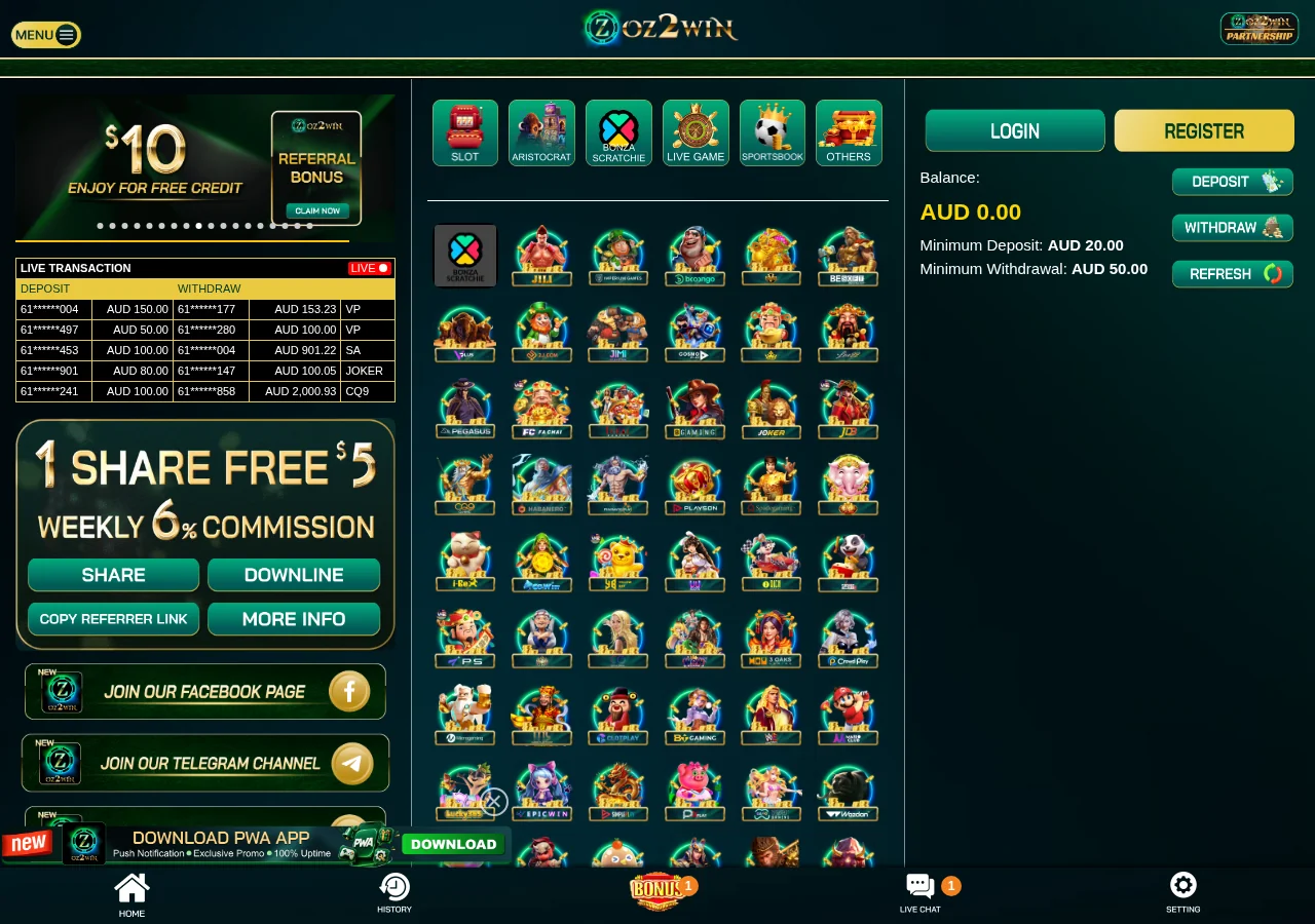 Oz2Win overview banner