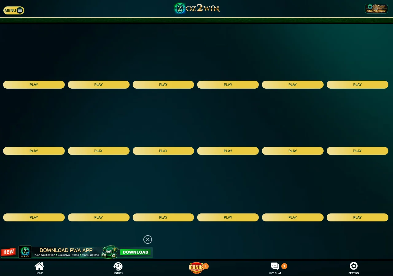 Oz2Win games software mobile experience