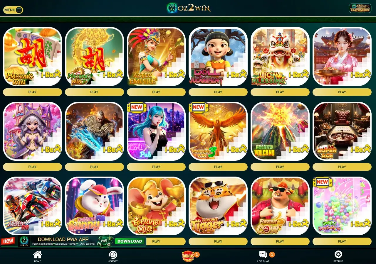 Oz2Win game selection
